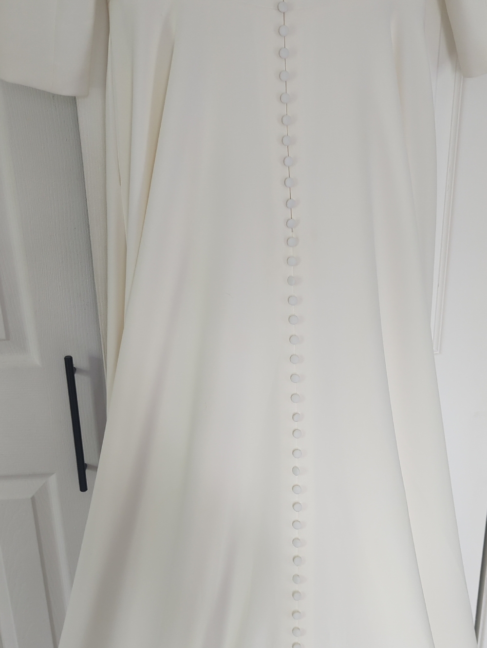 Ivory Crepe A-line Wedding Dress - Picture 3 of 4
